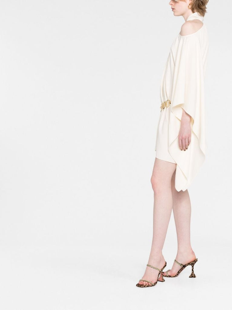 Neutral Piccolo Mambo Asymmetric Mini Dress