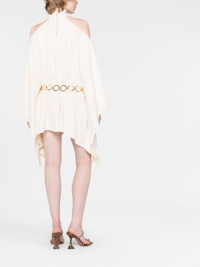 Neutral Piccolo Mambo Asymmetric Mini Dress