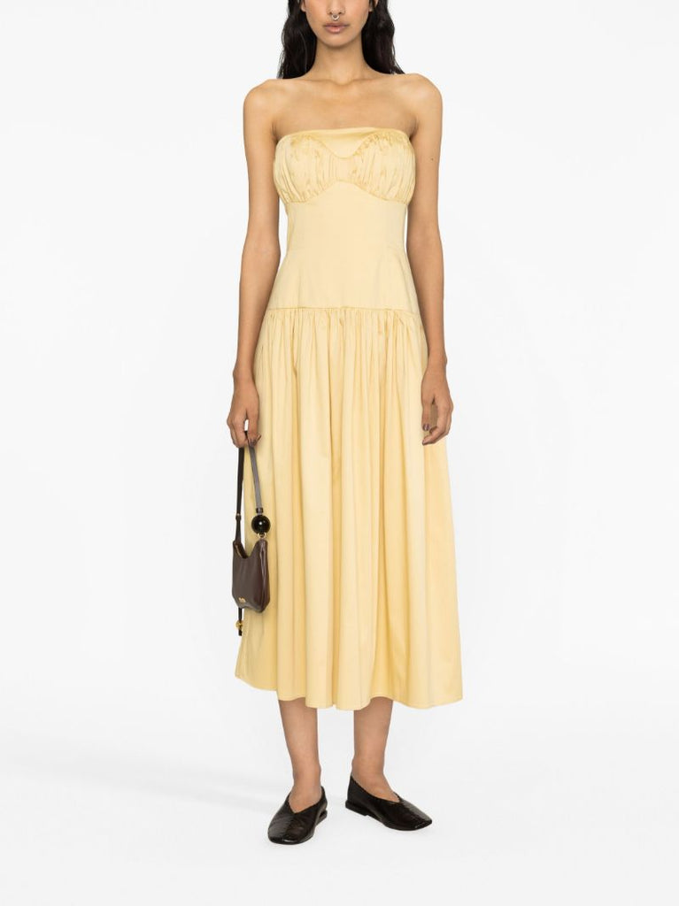 Yellow Lauryn Bandeau Midi Dress