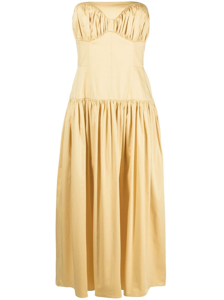 Yellow Lauryn Bandeau Midi Dress