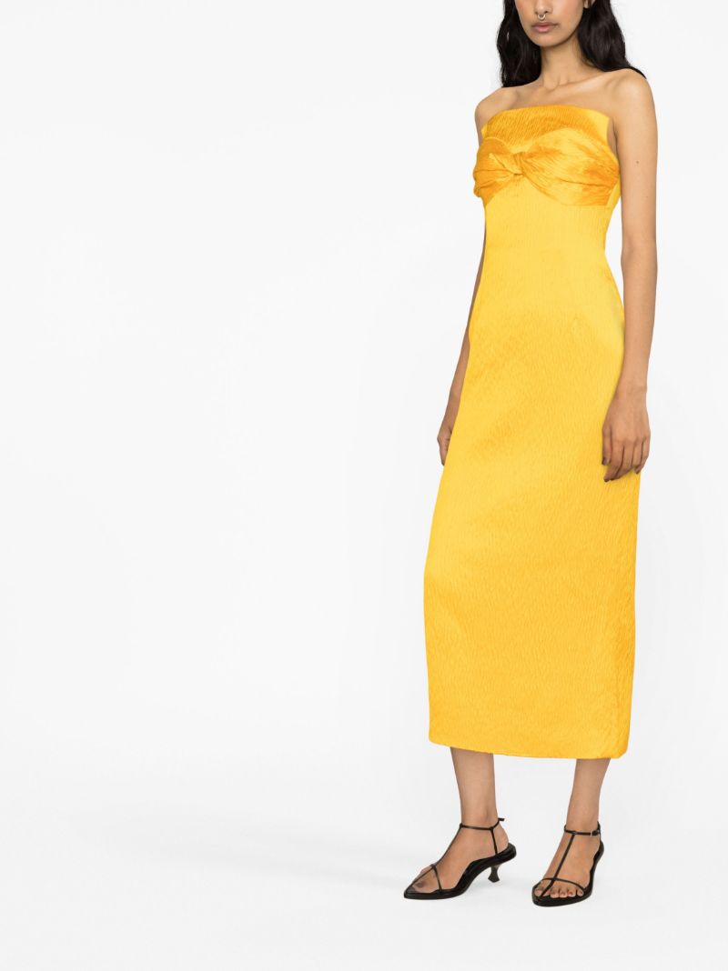 Yellow Lara Bow Midi Dress