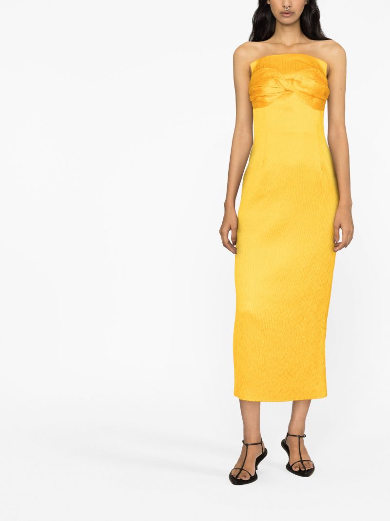 Yellow Lara Bow Midi Dress