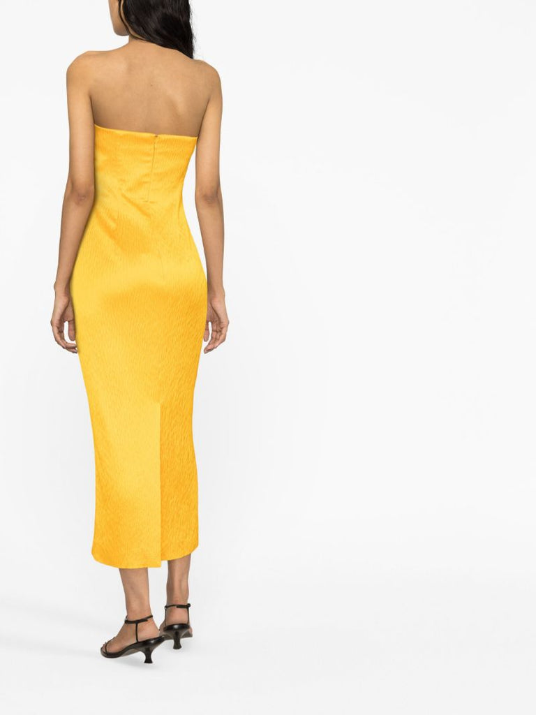 Yellow Lara Bow Midi Dress