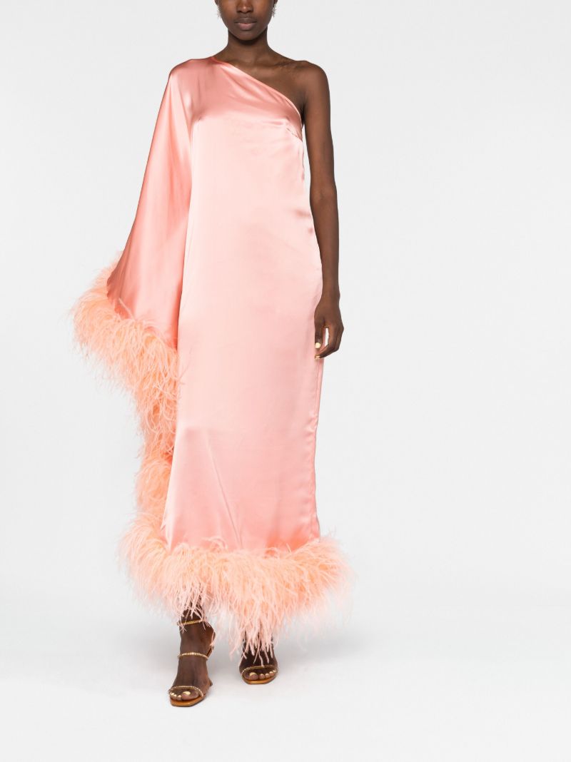 Orange Ubud Feather Trim Gown