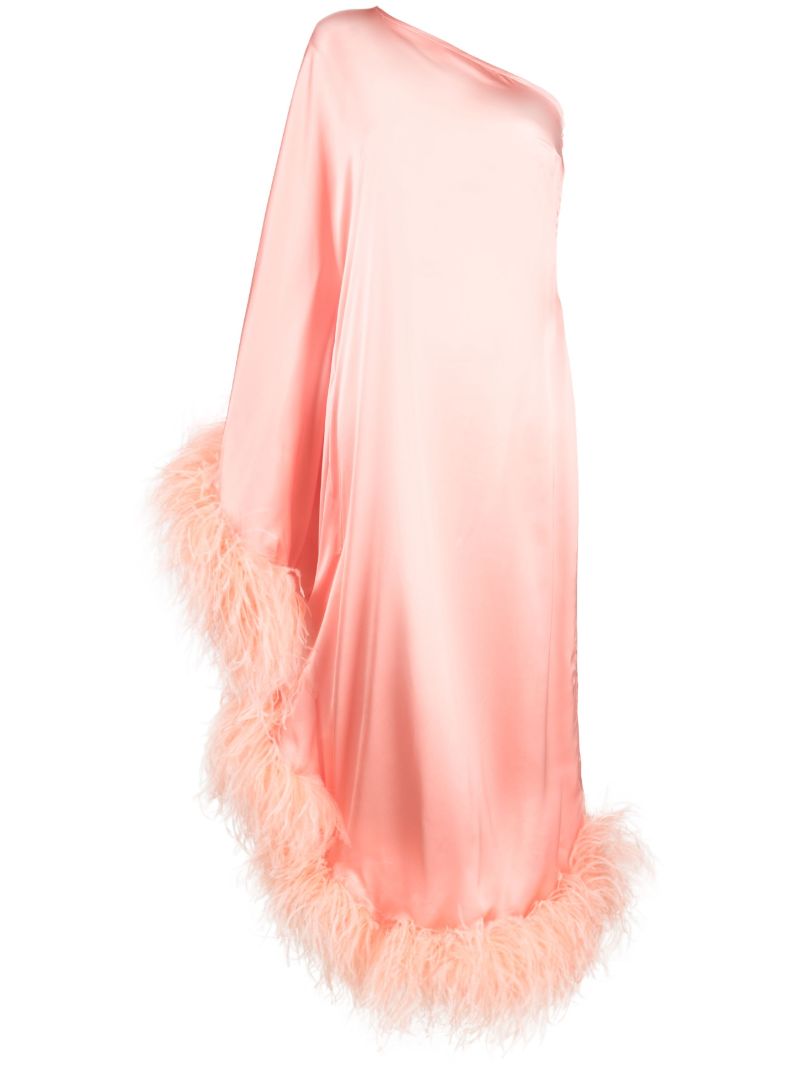 Orange Ubud Feather Trim Gown