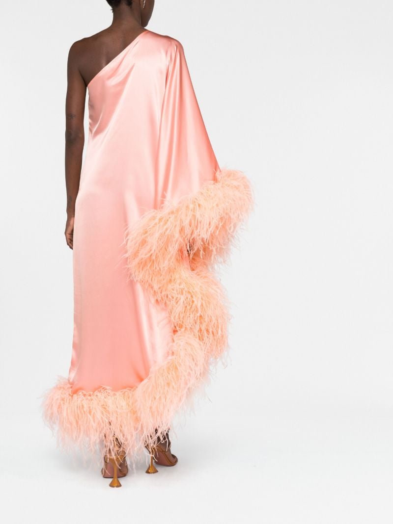 Orange Ubud Feather Trim Gown