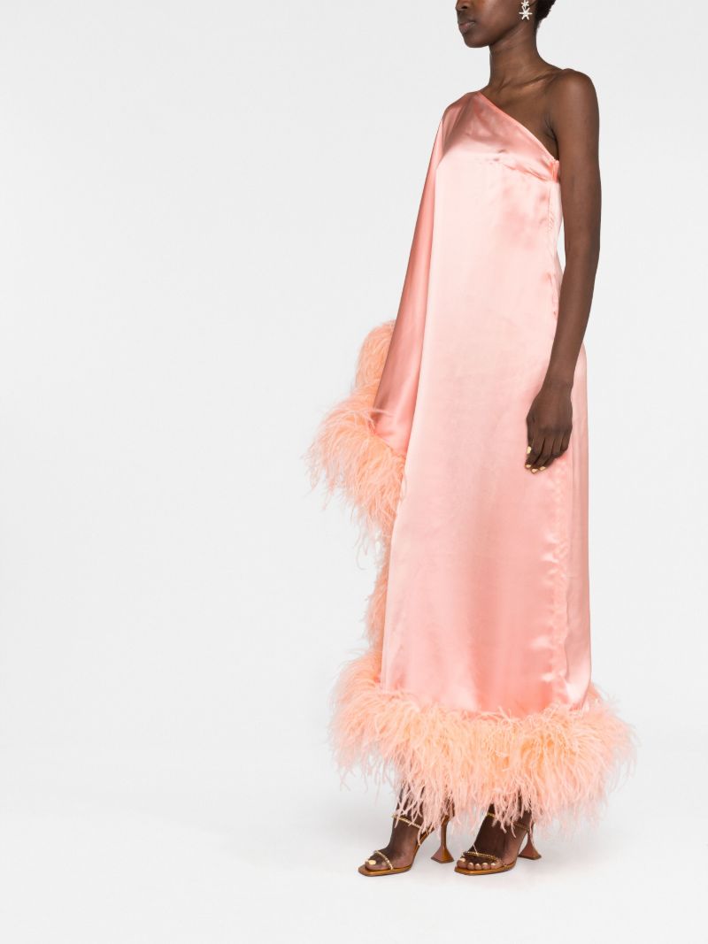 Orange Ubud Feather Trim Gown