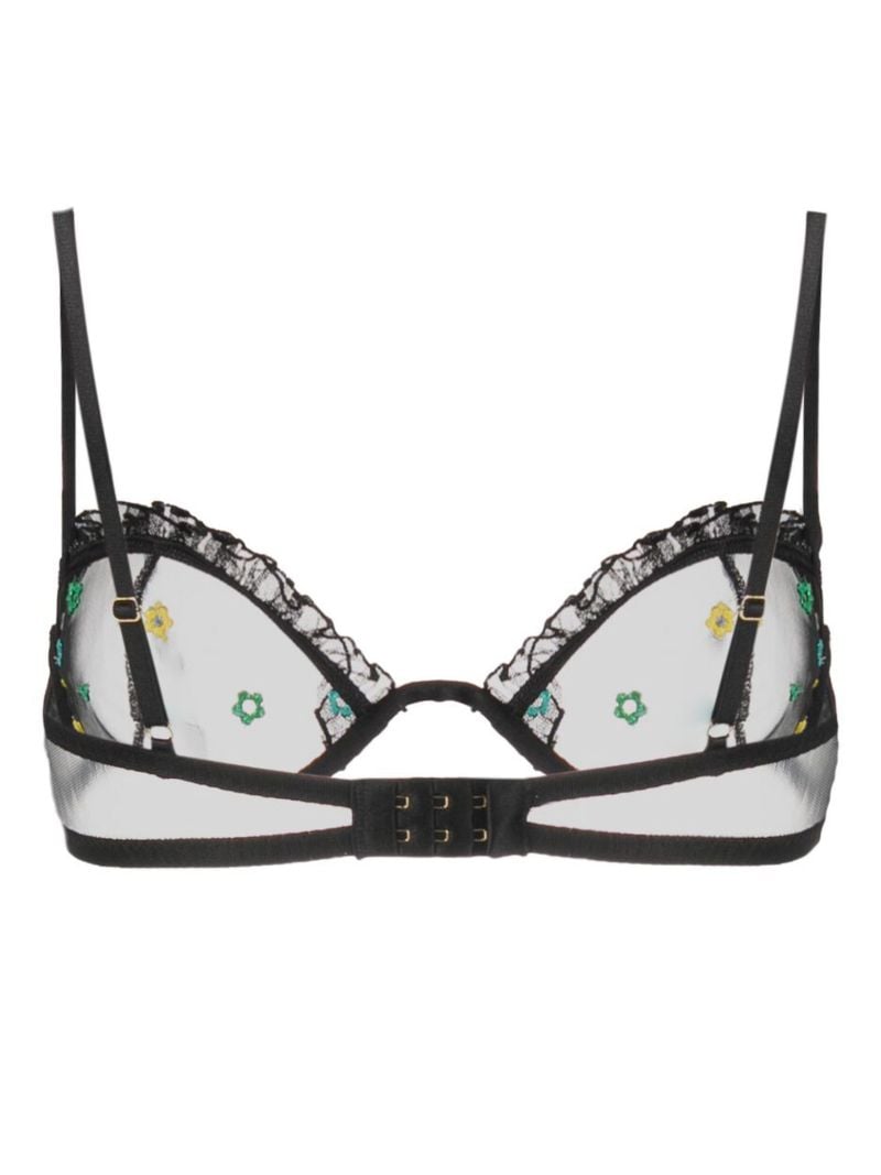 Black Jardin Ruffled Underwire Bra