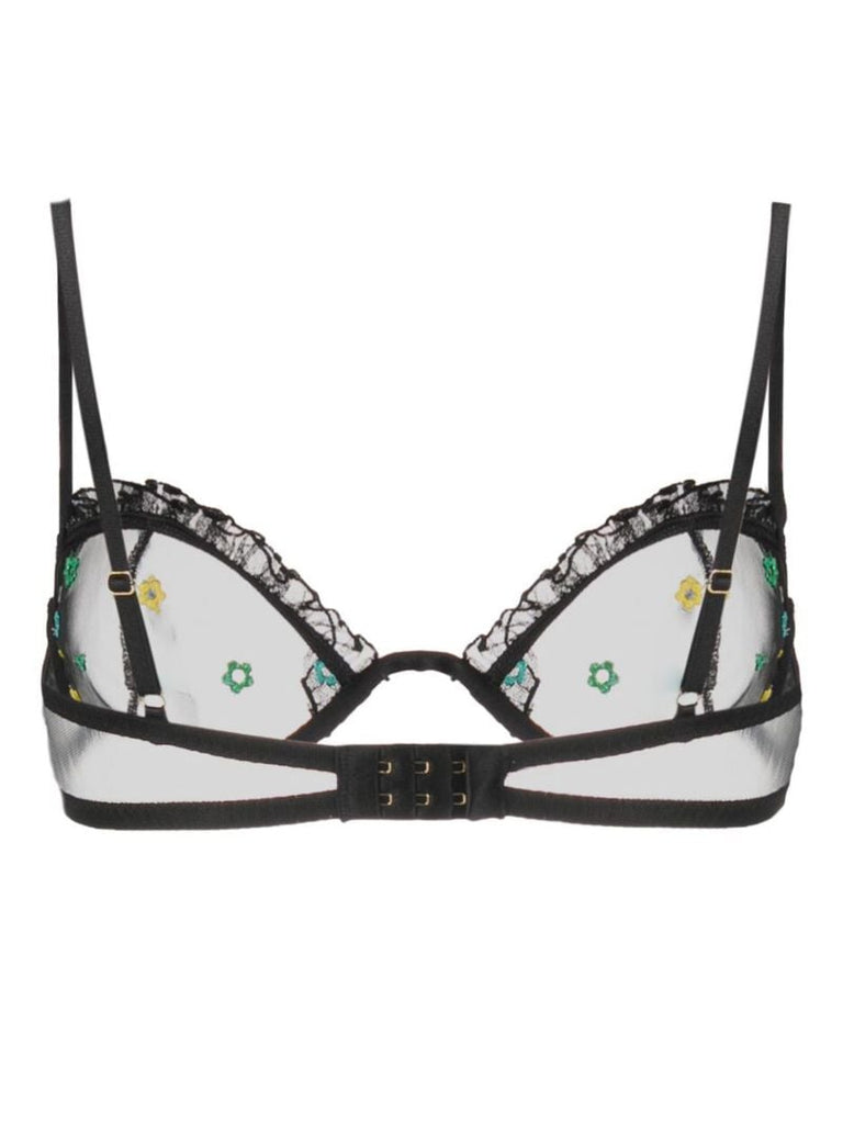 Black Jardin Ruffled Underwire Bra