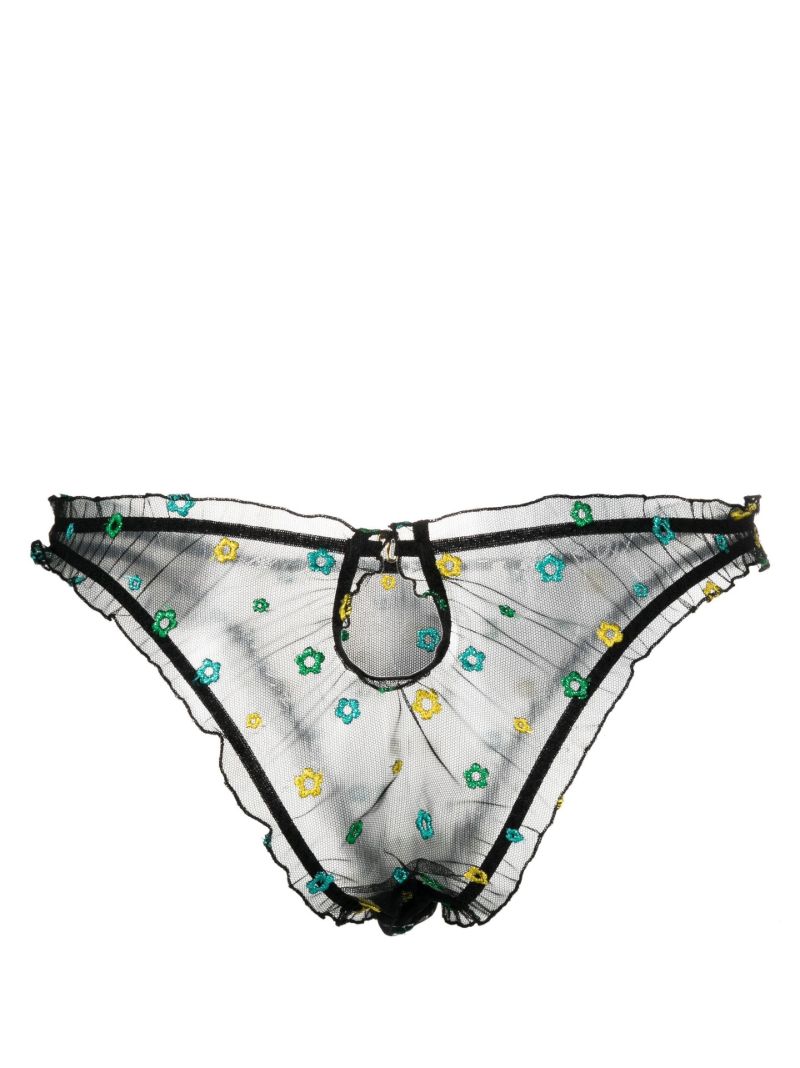 Black Jardin Ruffled Briefs