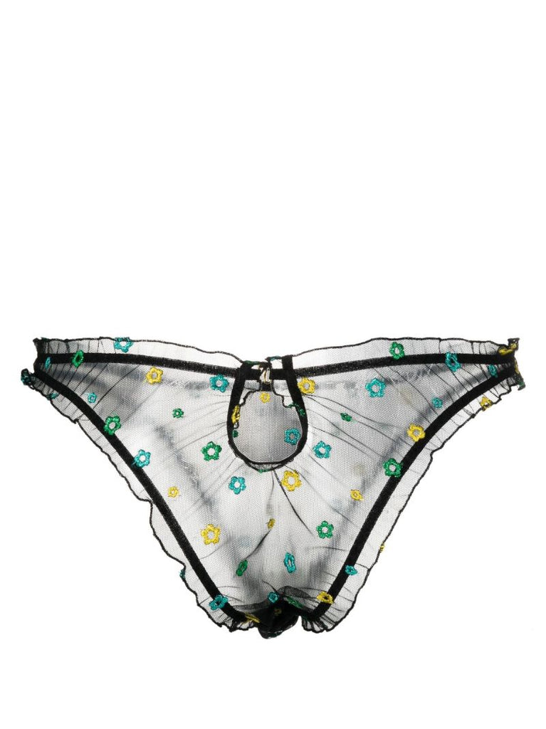 Black Jardin Ruffled Briefs