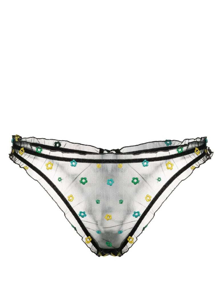 Black Jardin Ruffled Briefs