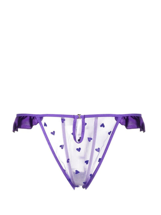 Purple Amour Hear Print Frilled Briefs