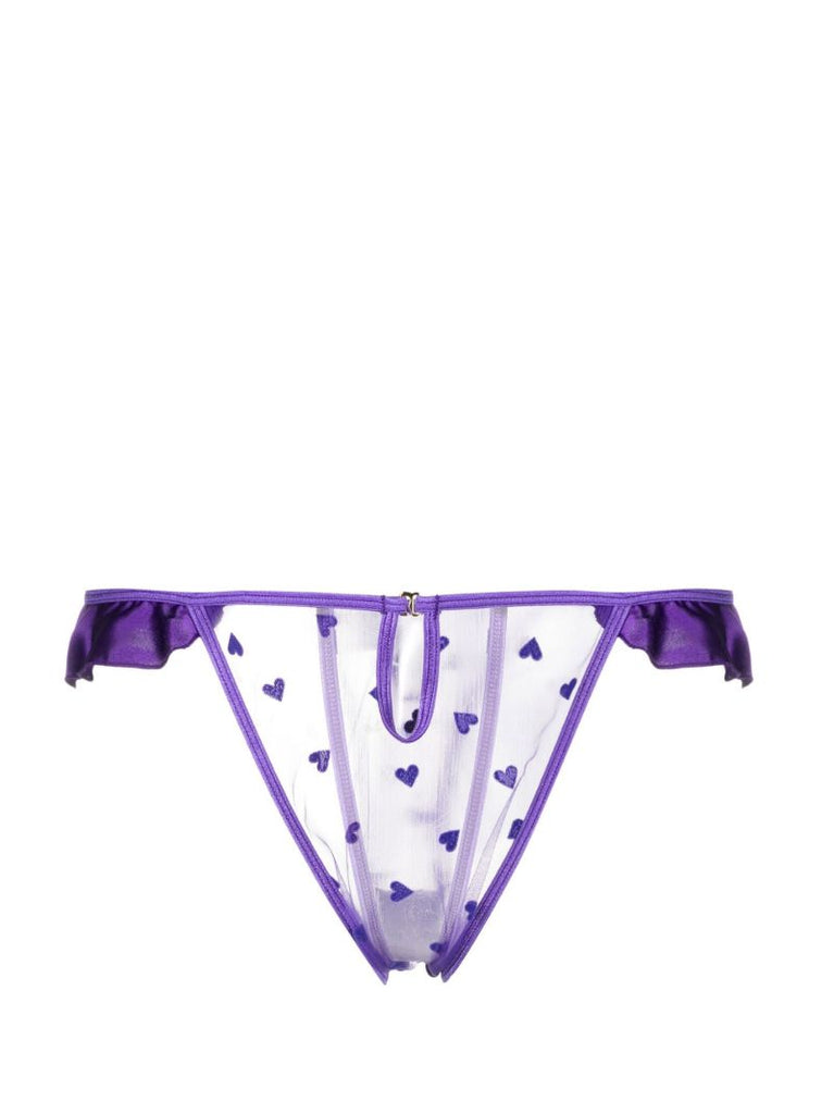 Purple Amour Hear Print Frilled Briefs