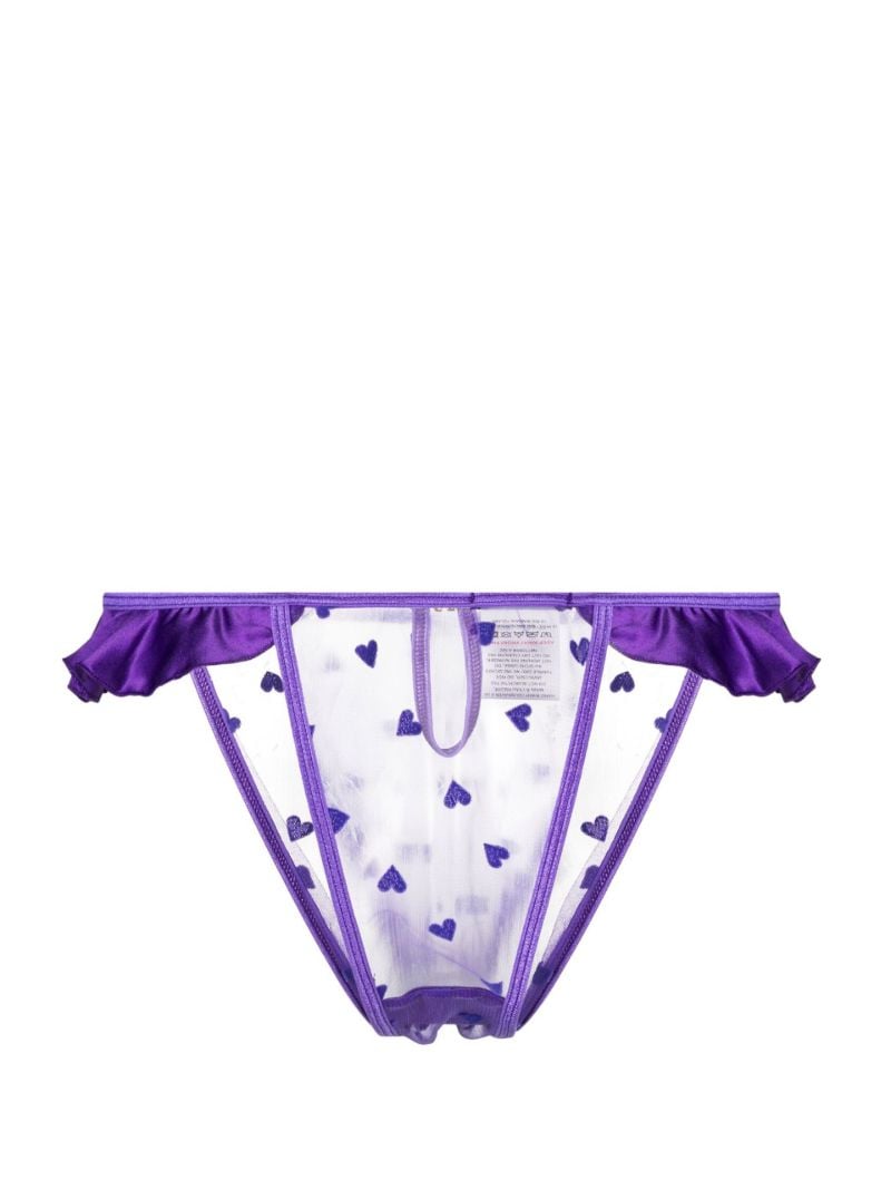 Purple Amour Hear Print Frilled Briefs