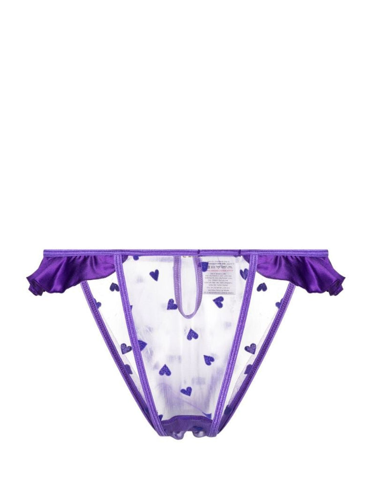 Purple Amour Hear Print Frilled Briefs