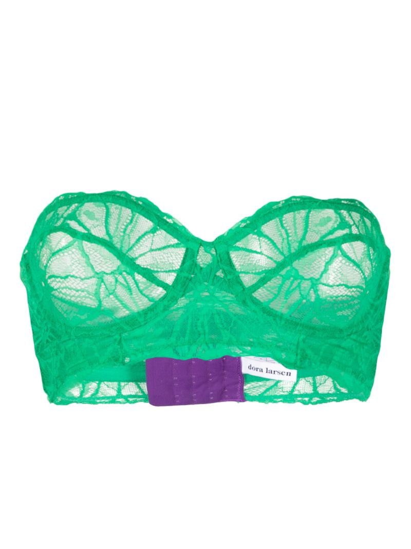Green Mia Graphic Lace Strapless Bra