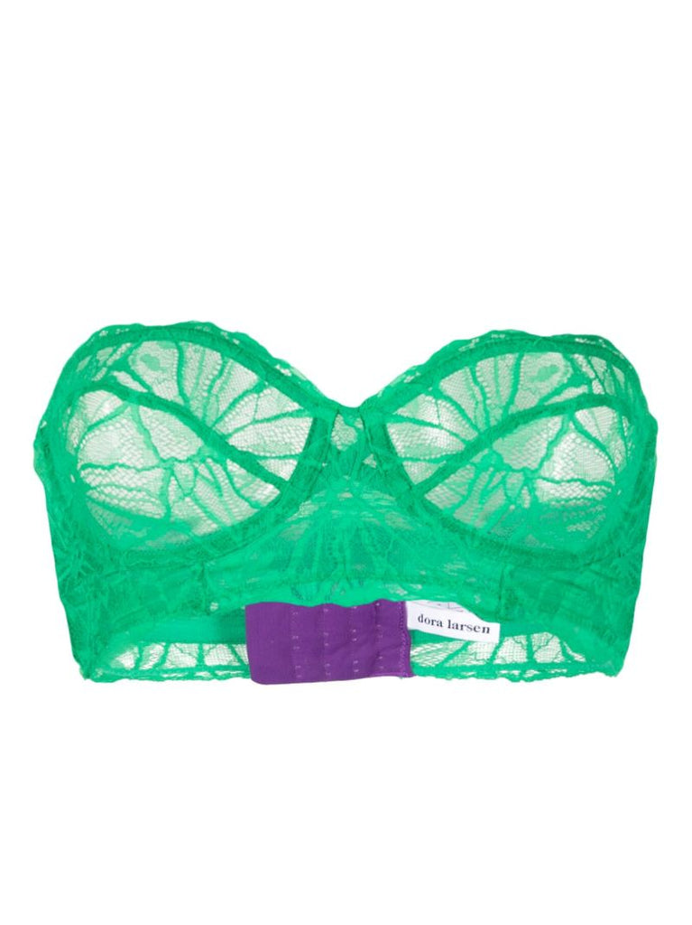 Green Mia Graphic Lace Strapless Bra
