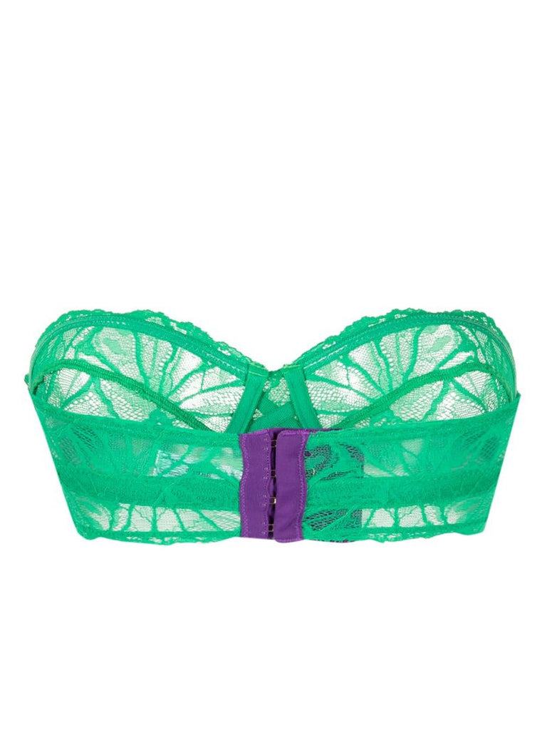 Green Mia Graphic Lace Strapless Bra