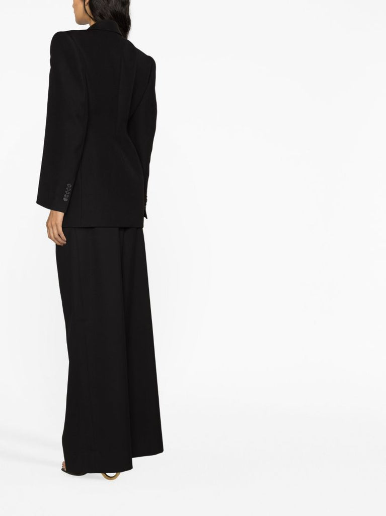 Black Double-breasted Contour Blazer