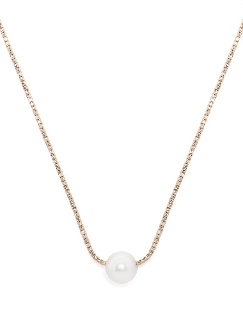 18k Yellow Gold Eve Diamond and Pearl Necklace