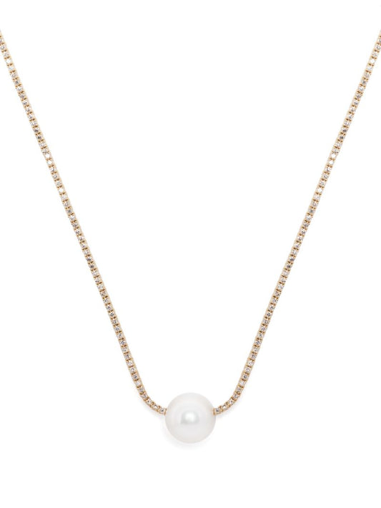 18k Yellow Gold Eve Diamond and Pearl Necklace