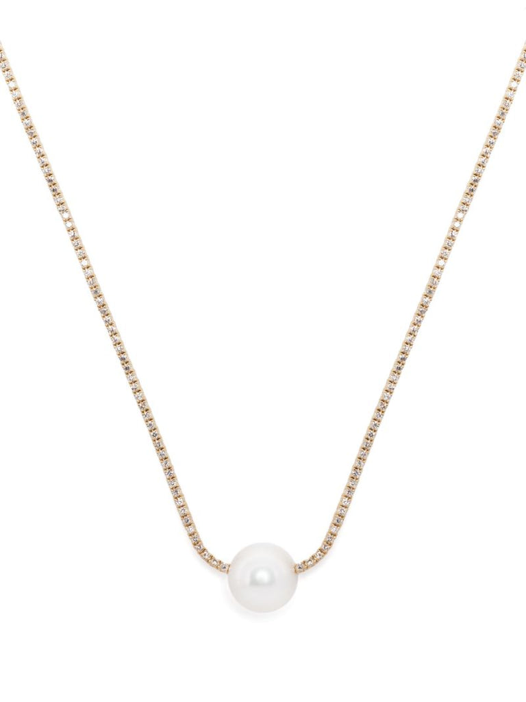 18k Yellow Gold Eve Diamond and Pearl Necklace