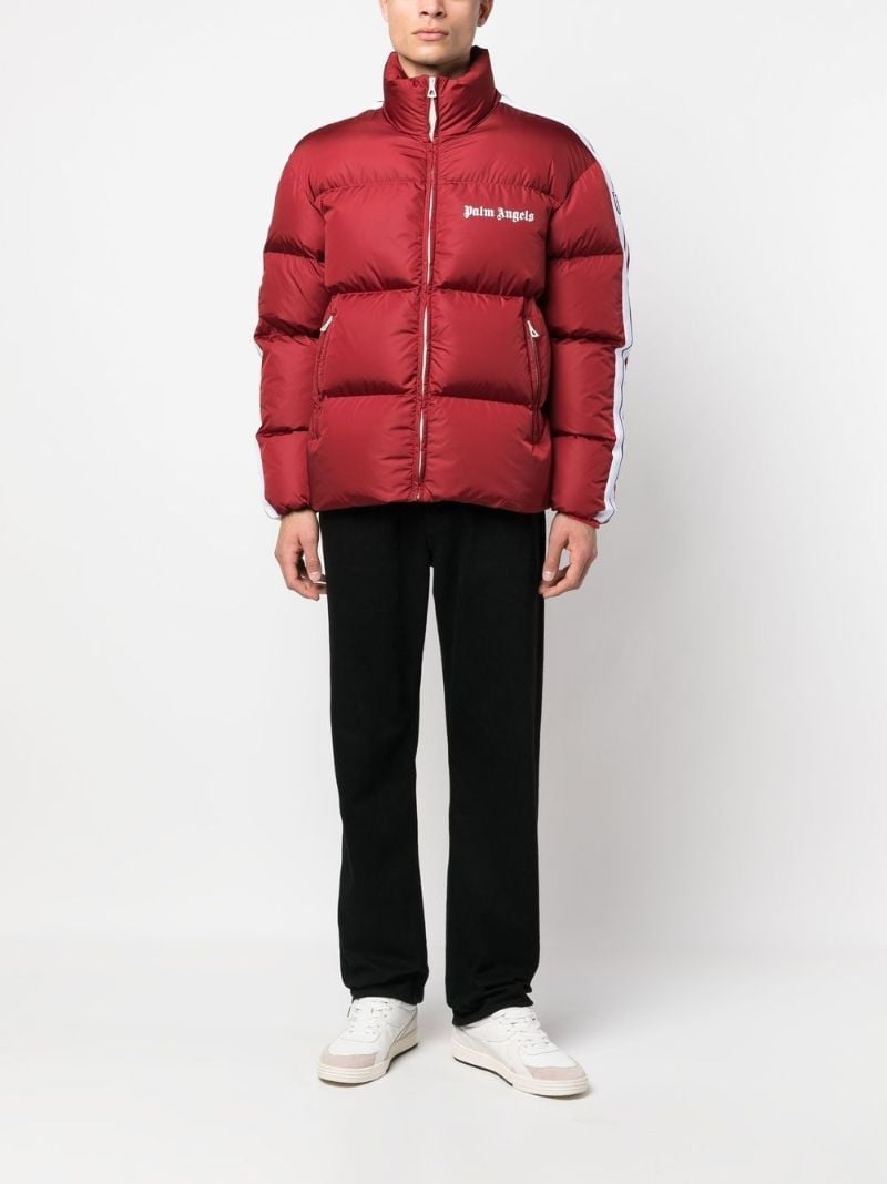 Red Logo Print Padded Jacket