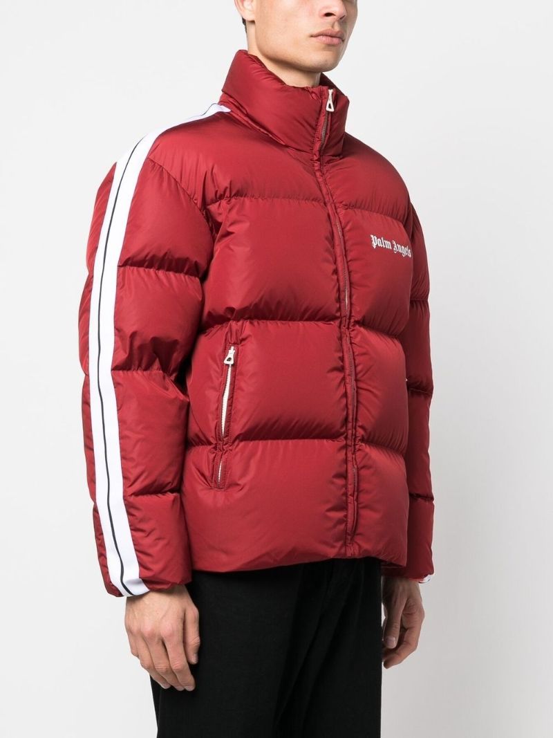 Red Logo Print Padded Jacket