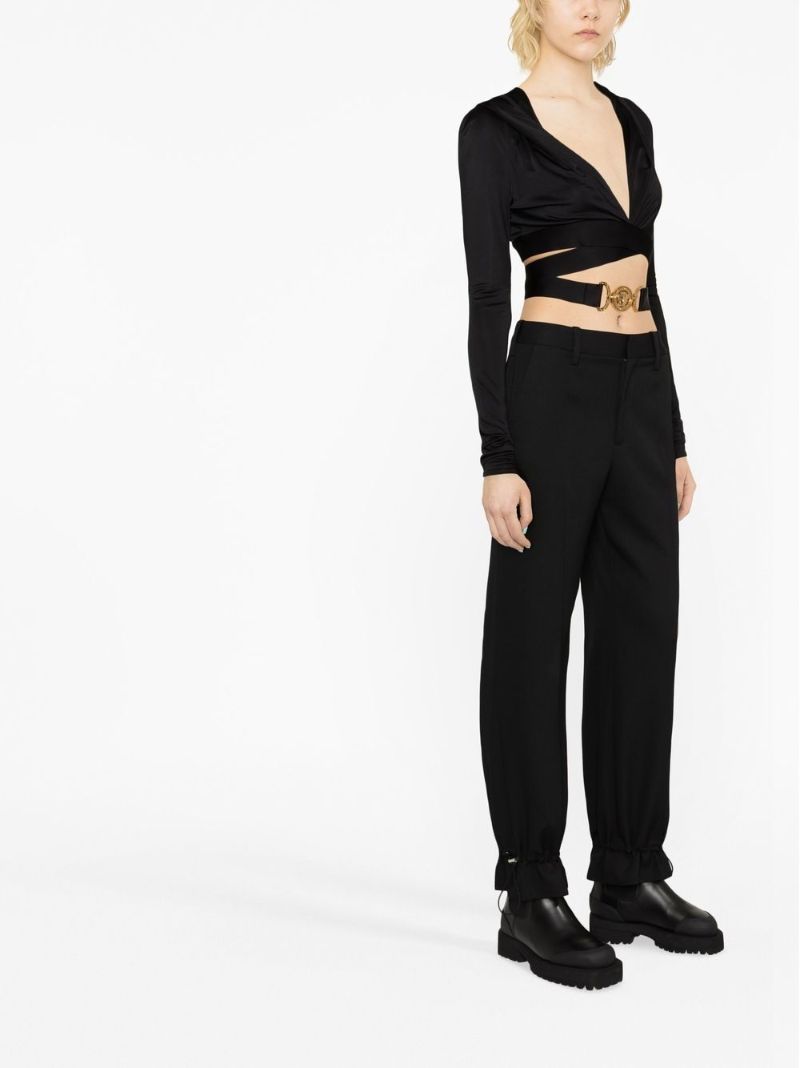 Black Medusa Biggie Cut-out Cropped Hoodie
