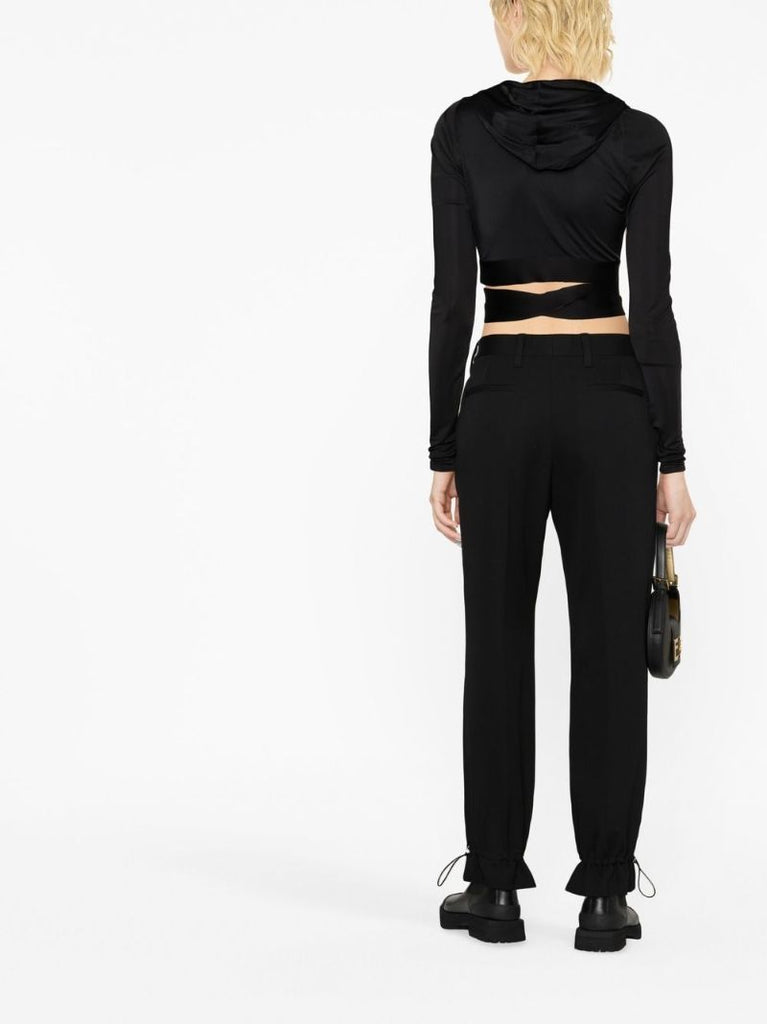 Black Medusa Biggie Cut-out Cropped Hoodie