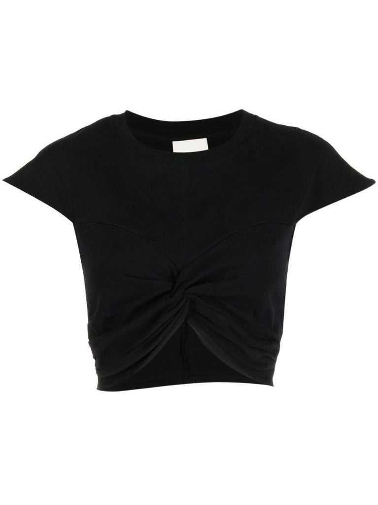 Black Short-sleeve Cropped T-shirt