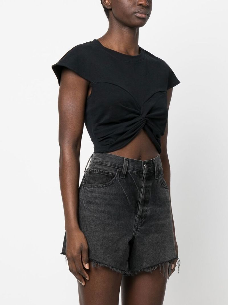 Black Short-sleeve Cropped T-shirt