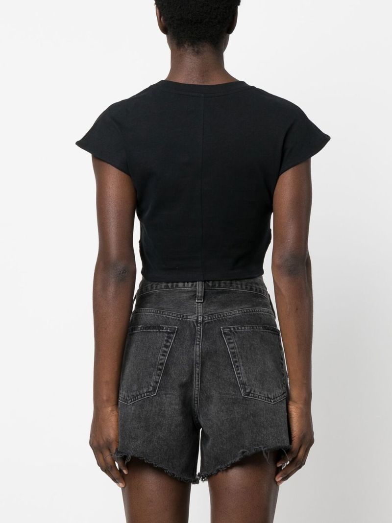 Black Short-sleeve Cropped T-shirt