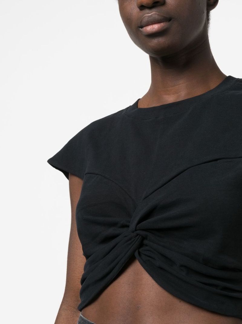 Black Short-sleeve Cropped T-shirt