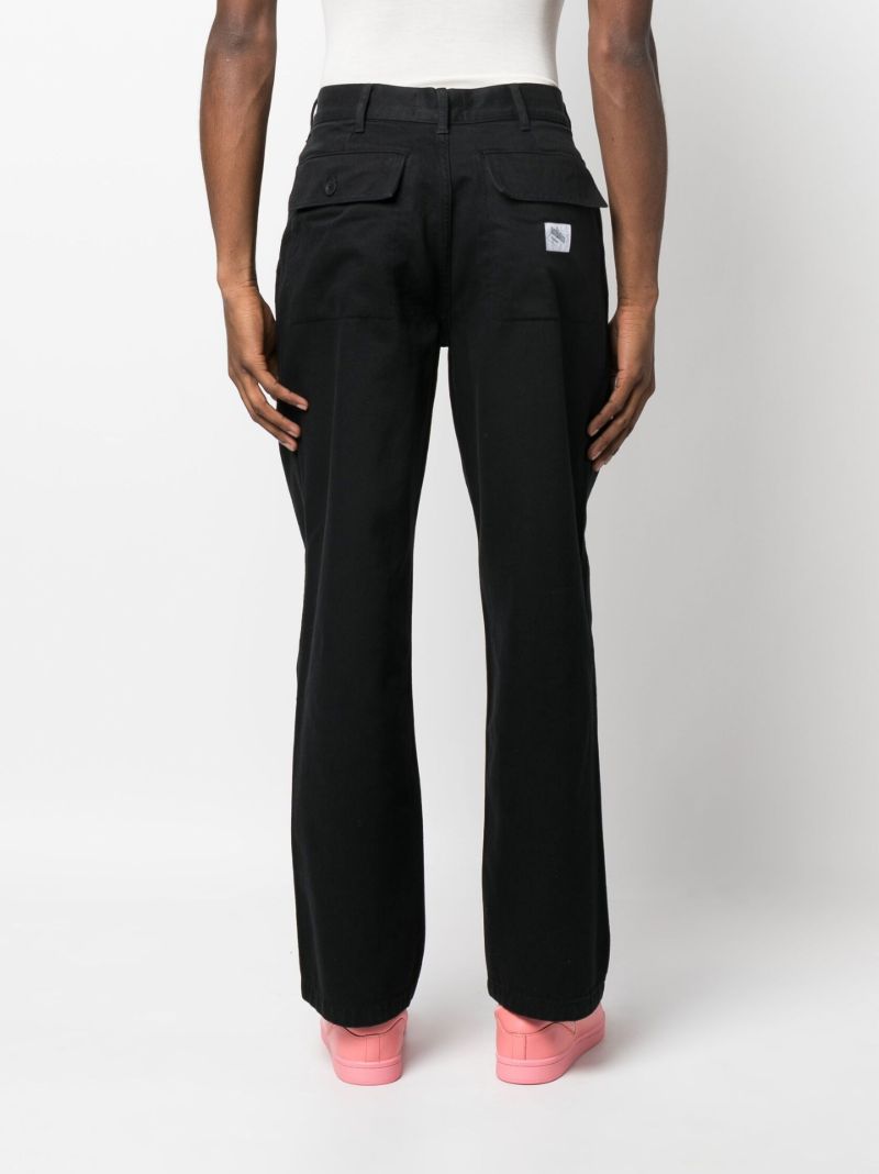 Black Organic Cotton Straight-leg Trousers