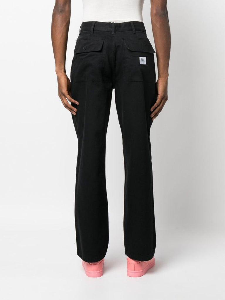 Black Organic Cotton Straight-leg Trousers