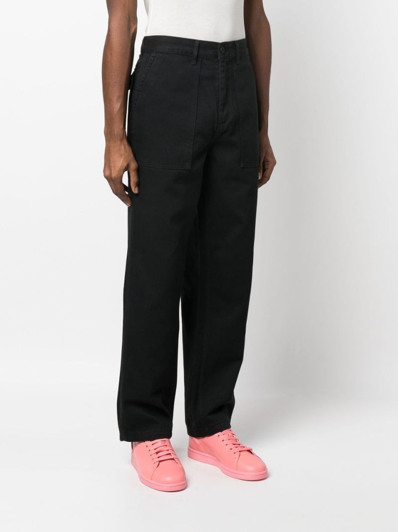 Black Organic Cotton Straight-leg Trousers