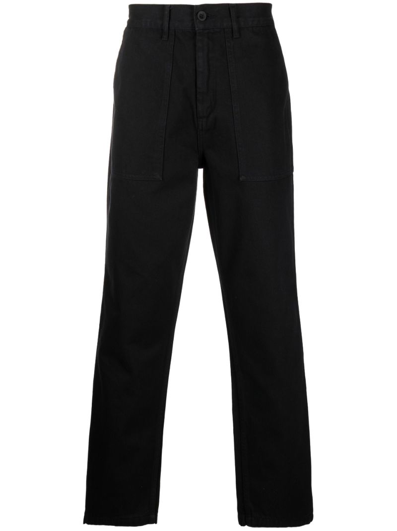Black Organic Cotton Straight-leg Trousers
