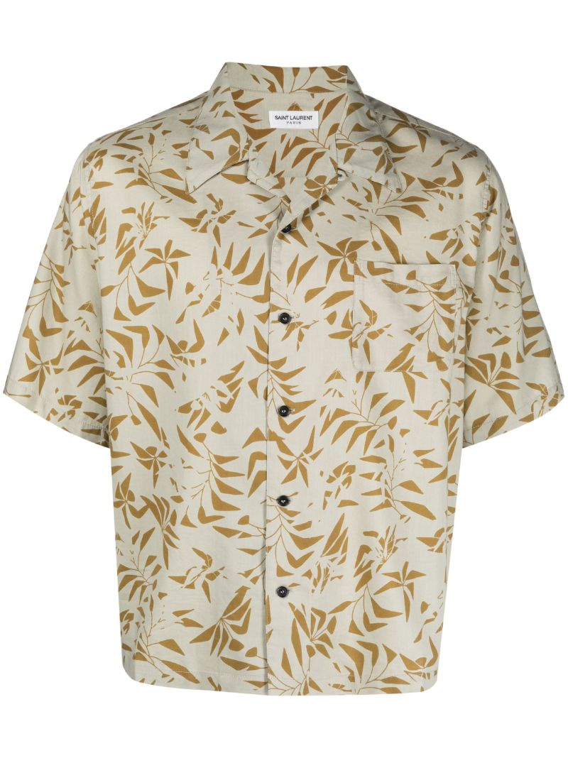 Khaki Palm Tree Print Shirt