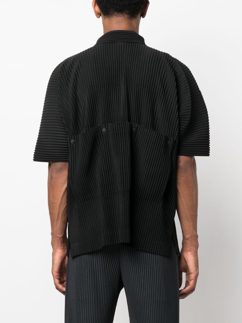 Black Zip-up PlissÃ_x0083_Â© Shirt