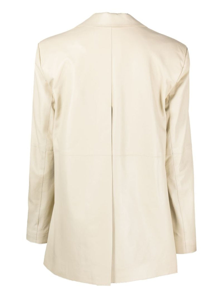 Neutral Mercedes Leather Blazer