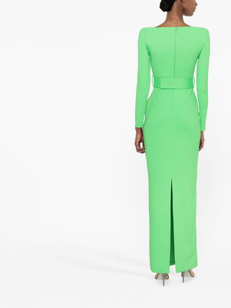 Green Sabina Off-the-shoulder Maxi Dress