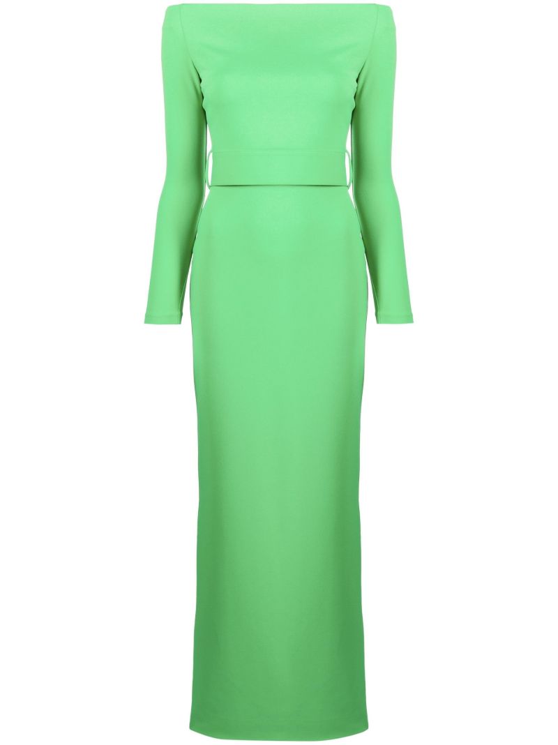 Green Sabina Off-the-shoulder Maxi Dress