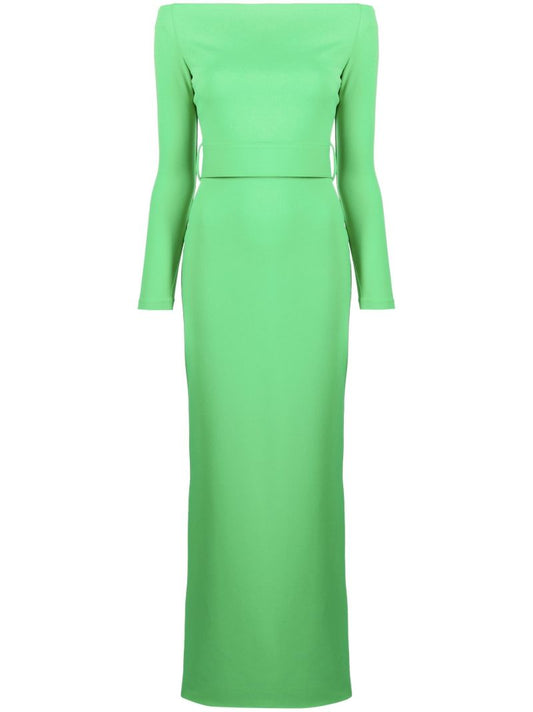 Green Sabina Off-the-shoulder Maxi Dress