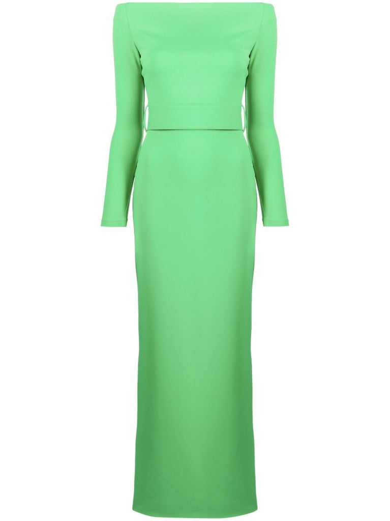 Green Sabina Off-the-shoulder Maxi Dress