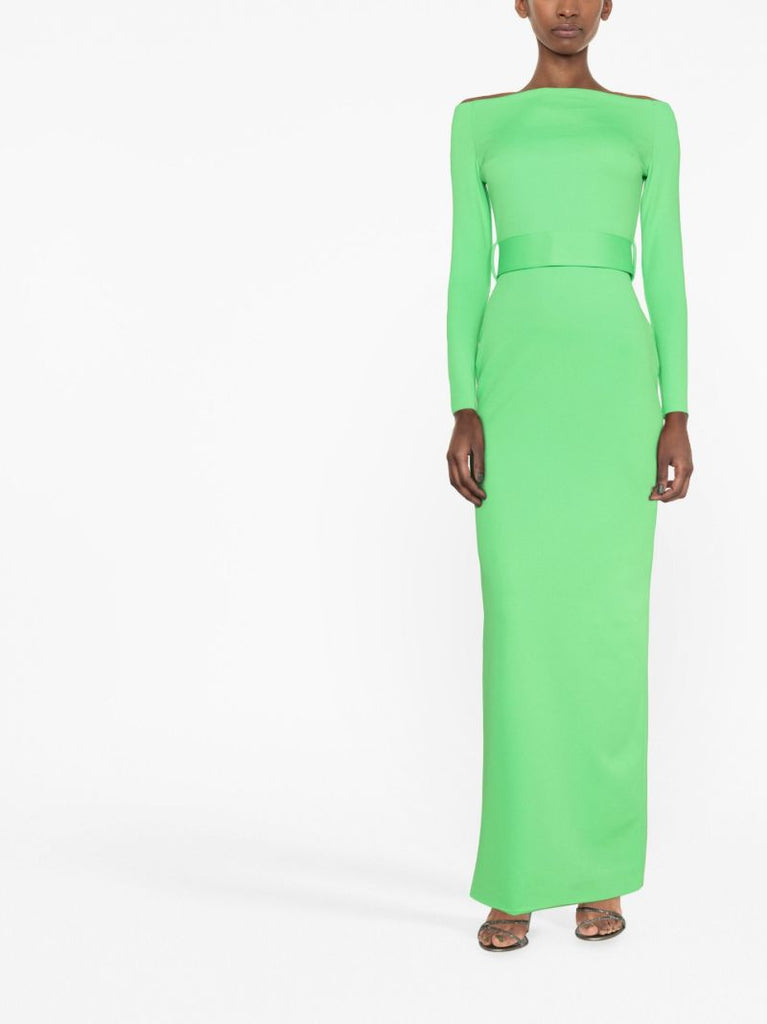 Green Sabina Off-the-shoulder Maxi Dress