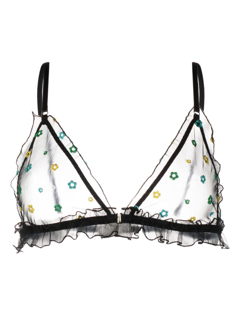 Black Jardin Triangle Bra