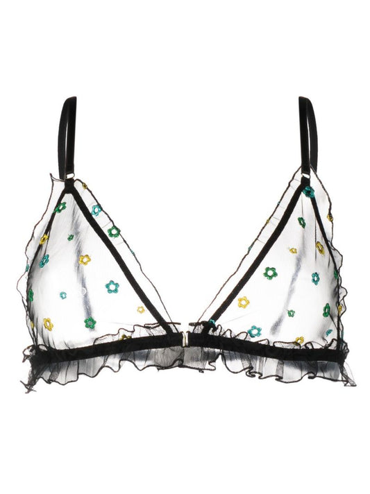 Black Jardin Triangle Bra