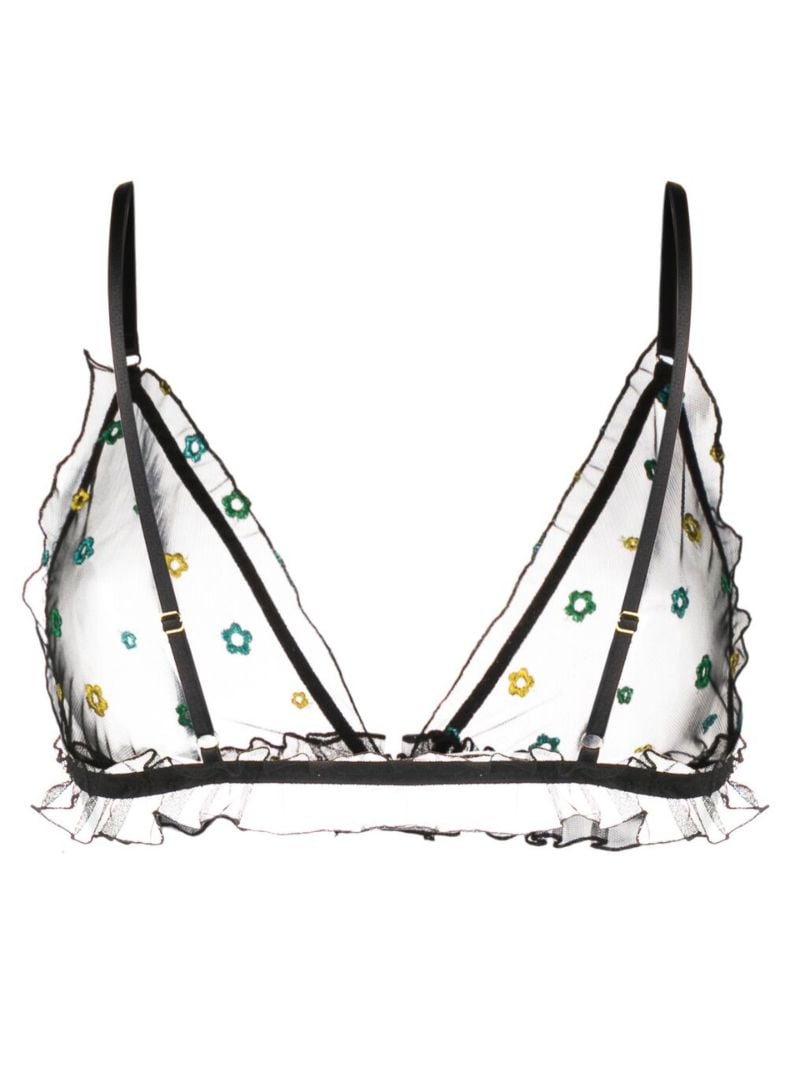 Black Jardin Triangle Bra